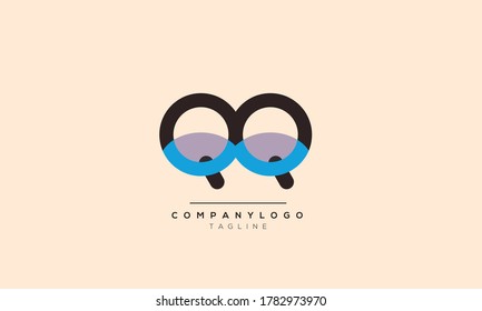 QQ initials monogram letter text alphabet logo design	