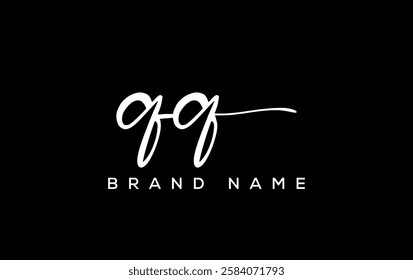 QQ letter beauty handwriting vector logo. 