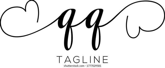 QQ  Letter Initial Logo Design, Vector Template