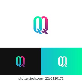 QQ letter logo design template elements. Q Modern abstract digital alphabet letter logo. Vector illustration.