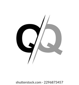 QQ letter logo design template elements. QQ letter vector logo.