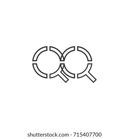QQ letter logo design vector