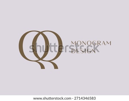 QQ letter logo icon design. Classic style luxury initials monogram.