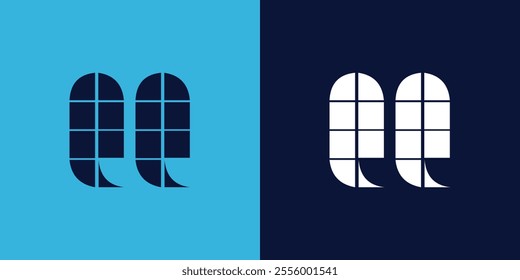 QQ logo design with tile shape. Minimalist and modern vector illustration design suitable for business or brand