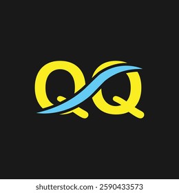 QQ logo design. Trendy awesome artistic QQ initial based Alphabet icon logo.