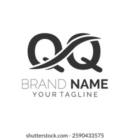 QQ logo design. Trendy awesome artistic QQ initial based Alphabet icon logo.