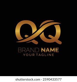 QQ logo design. Trendy awesome artistic QQ initial based Alphabet icon logo.