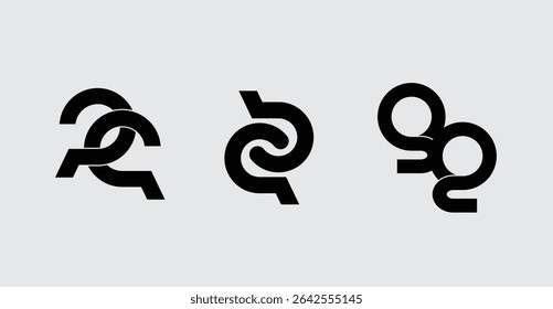 Logotipo QQ com três opções, para logotipo de empresa, marca registrada ou outro logotipo