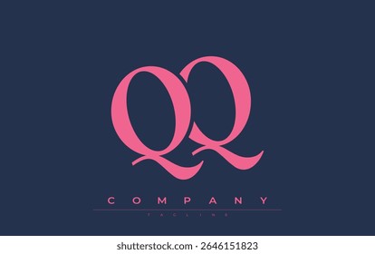 QQ Modern Initials Logo Design. Logotipo de marca com iniciais estilizadas apresentando design arrojado e estética moderna. Ideal para profissionais de marca de negócios ou projetos criativos com foco em minimalista