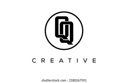 QQ monogram. initial letters QQ eye-catching Typographic logo design with circle, very creative stylish lettering logo icon for your business and company