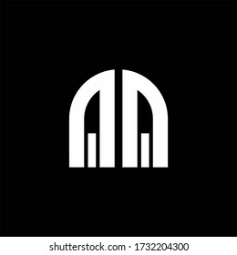 QQ monogram logo with curve shape design template isolated on black background