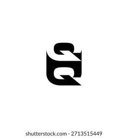 Logotipo del monograma del espacio negativo de QQ – diseño minimalista moderno de la marca de letras