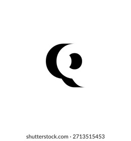 Logotipo del monograma del espacio negativo de QQ – diseño minimalista moderno de la marca de letras