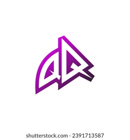 QQ Premium emblem logo initial esport and gaming design concept