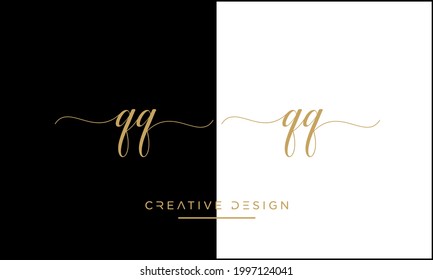 QQ or Q Alphabet Letters Abstract icon Logo