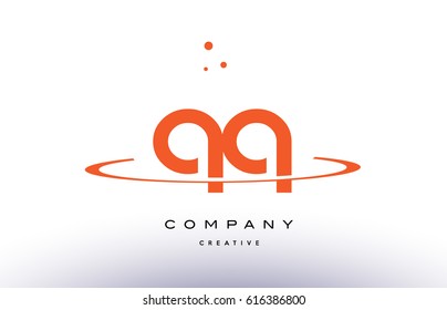 QQ Q Q creative orange swoosh dots alphabet company letter logo design vector icon template