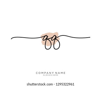 QQ Q Q Initial handwriting logo template