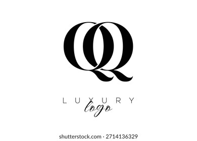 QQ Serif Letter Monogram Typography Logo for Elegant Premium Branding Identity