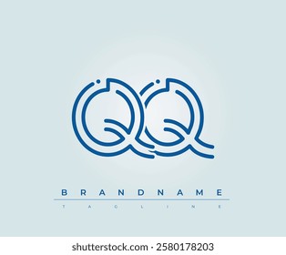 QQ Technology Letter Logo Template. This tech letter logo is a graphic mark that uses letters to represent a technology company.