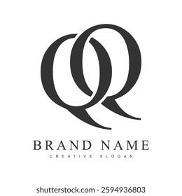 QQ trendy logotype template. Initial letter q and q classic font style. Creative logo for company name or identity. Vector illustration.