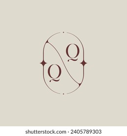 QQ wedding classic in elegant monogram with high quality professional design that will print well
