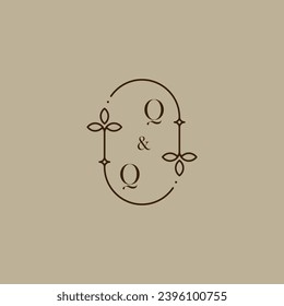 QQ wedding initial logo in high quality professional design that will print well across any print media