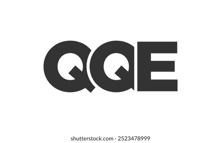 QQE logo design template with strong and modern bold text. Initial based vector logotype featuring simple and minimal typography. Trendy company identity ideal for businesses brand presence.