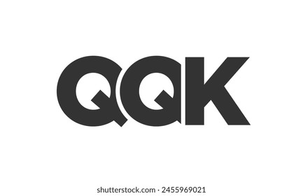 QQK logo design template with strong and modern bold text. Initial based vector logotype featuring simple and minimal typography. Trendy company identity ideal for businesses brand presence.