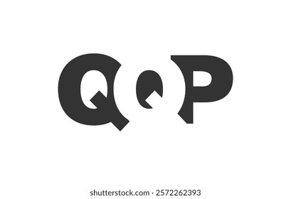 QQP logo design. Initial letter Q Q P bold font style for tech startups, consulting, corporate branding. Creative company name, headlines typography identity, trendy logotype. Vector illustration.