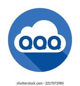 QQ tecnología de nube de tres letras de ciberseguridad diseño de logotipo icónico plantilla vectorial, monograma, abstracto, marca de palabras, marca de letras, negocios, tipografía, plano, minimalista, marca, logotipo de letra inicial