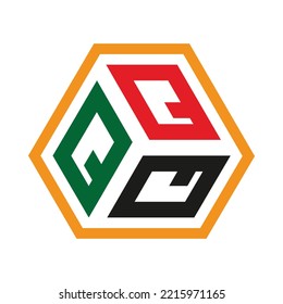 QQQ three-letter initial logo design vector template, monogram, abstract, wordmark, letter mark, business, typography, flat, minimalist, brand, initial letter logo, symbol, geometric,  isolated,