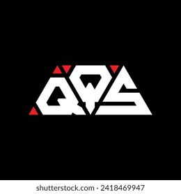 QQS triangle letter logo design with triangle shape. QQS triangle logo design monogram. QQS triangle vector logo template with red color. QQS triangular logo Simple, Elegant, and Luxurious design.