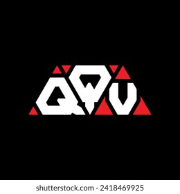 QQV triangle letter logo design with triangle shape. QQV triangle logo design monogram. QQV triangle vector logo template with red color. QQV triangular logo Simple, Elegant, and Luxurious design.