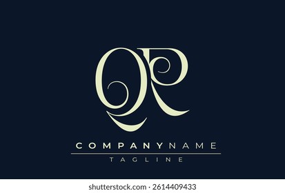 QR abstract Logo. Elegantly Designed Minimalist Monogram Logo with Stylish Lettering. Sophisticated and sleek minimalist monogram showcasing unique lettering design.