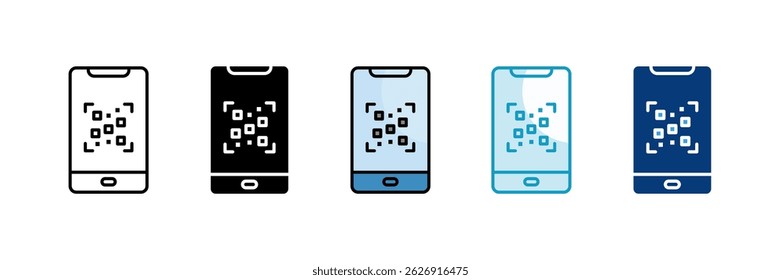 Conjunto de iconos de acceso Qr Colección de estilos múltiples