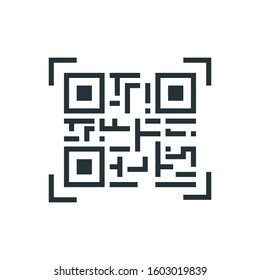 QR Bar code Outline Filled Illustration. vector Style symbol Icon.