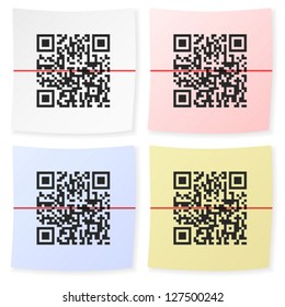 QR bar code sticker on a white background.