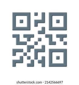 QR code 3d icon. Qrcode for scan. Security concept. Vector illustration.