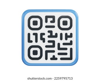 Qr Code with 3d vector icon illustration	