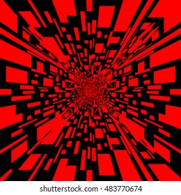 QR code abstract blue color geometric design poster or background. Vector illustration.