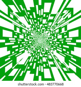 QR code abstract green white color geometric design poster or background. Vector illustration.
