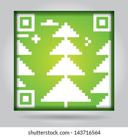 Qr code with abstract pine - ecology concept