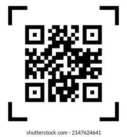 Qr code in abstract style. Smartphone scan. Qr code scan icon. Vector illustration. stock image. 