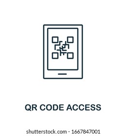 Qr Code Access icon from cyber security collection. Simple line Qr Code Access icon for templates, web design and infographics