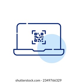 Qr code to access information on laptop. Pixel perfect, editable stroke