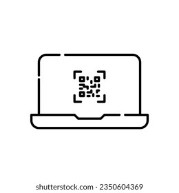 Qr code to access information on laptop. Pixel perfect icon