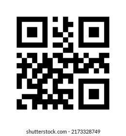 QR code arbitrary, icon from black cubes on white background.