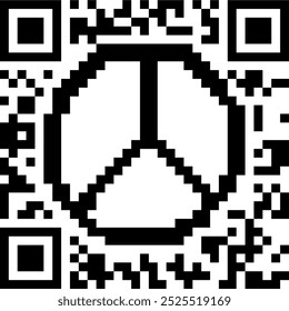 Área de código QR com símbolo de paz