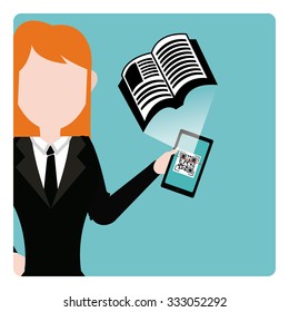 QR Code or barcode illustration over color background