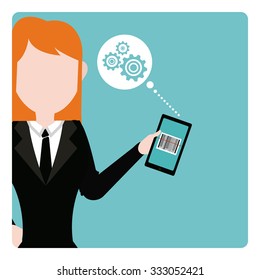 QR Code or barcode illustration over color background